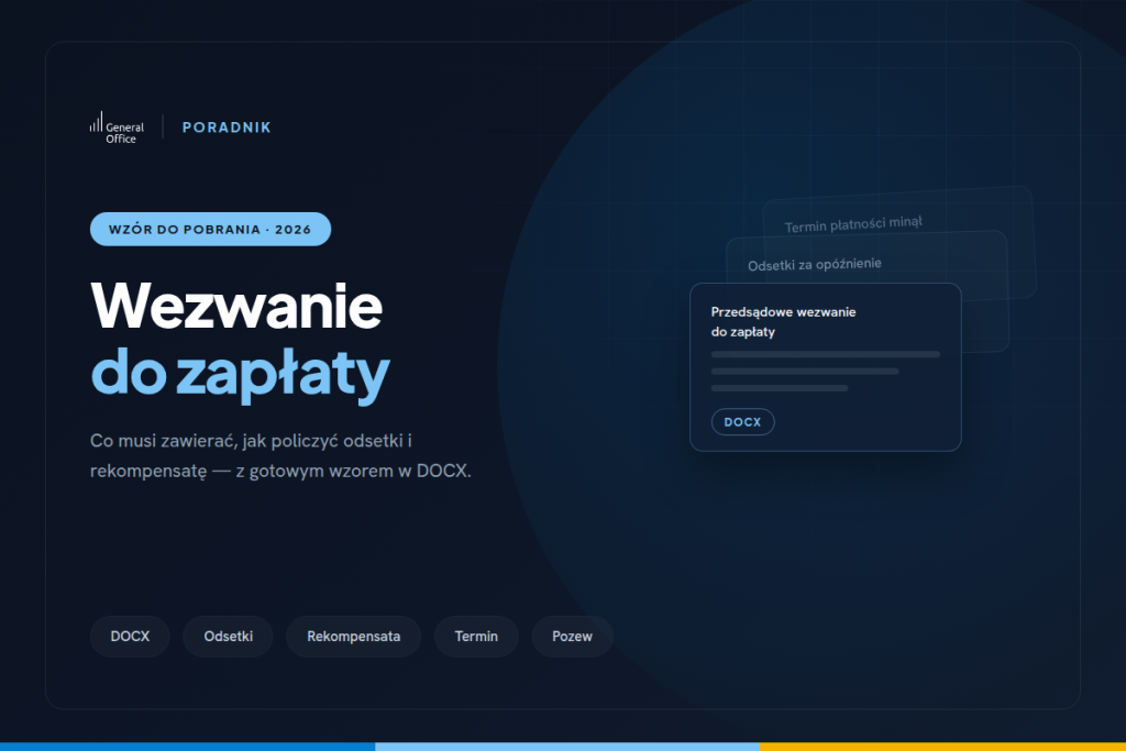 Poradnik: wezwanie do zapłaty ze wzorem do pobrania w DOCX
